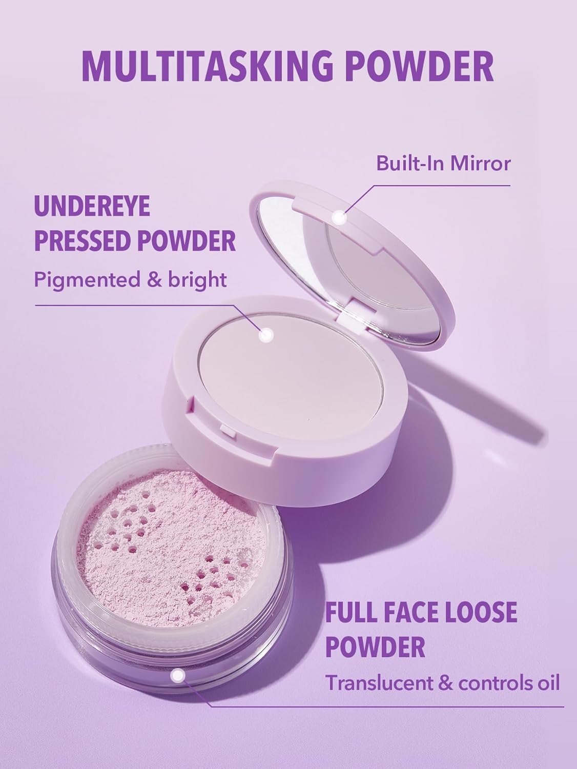 SHEGLAM Insta-Ready Face Powder Loose Under Eye Setting Powder-Taro