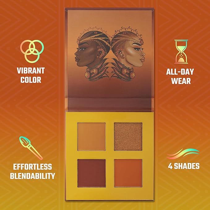 Juvia's Place Rebel Quad Honey Eyeshadow Palette - Professional Eye Makeup, Pigmented Eyeshadow Palette, Makeup Palette for Eye Color & Shine, Pressed Eyeshadow Cosmetics, Shades of 4