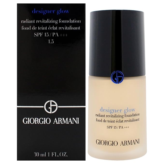 Designer Glow Radiant Revitalizing Foundation SPF 15 PA Plus - 1.5 by Giorgio Armani for Women - 1 oz Foundation