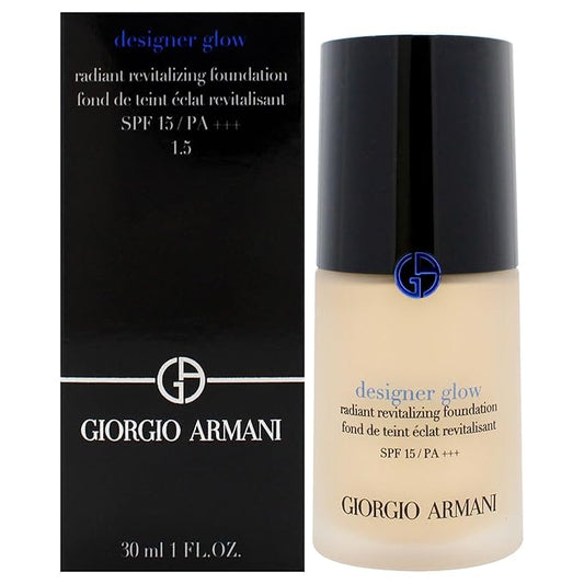 Designer Glow Radiant Revitalizing Foundation SPF 15 PA Plus - 1.5 by Giorgio Armani for Women - 1 oz Foundation
