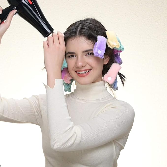 Aimin Hair Heatless Hair Curlers No Heat, Heatless Curls Overnight Blowout Rods, No Heat Hair Curlers To Sleep In, Soft Flexi Rods For Long Hair, Thick Curling Rod Styling Tools (16pcs) …