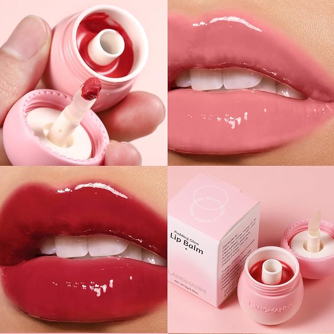 Berry Lip Gloss Hydrating, Plumps, High Glossy, Non-Sticky and Lightweight, Moisturizing, Shiny and Vegan Tinted Lip Gloss, Nourish & Hydrate Glow Glossier Lip Balm Lipstick(6# BERRY)