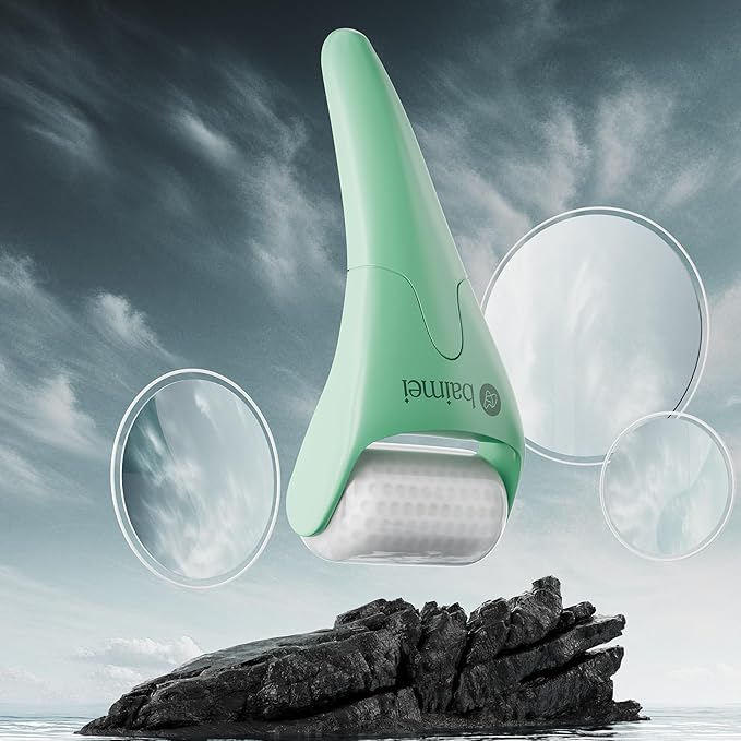 BAIMEI IcyMe Cryotherapy Ice Roller and Gua Sha Facial Tools Reduces Puffiness Migraine Pain Relief, Skin Care Tools for Face Massager Self Care Gift for Men Women - Green