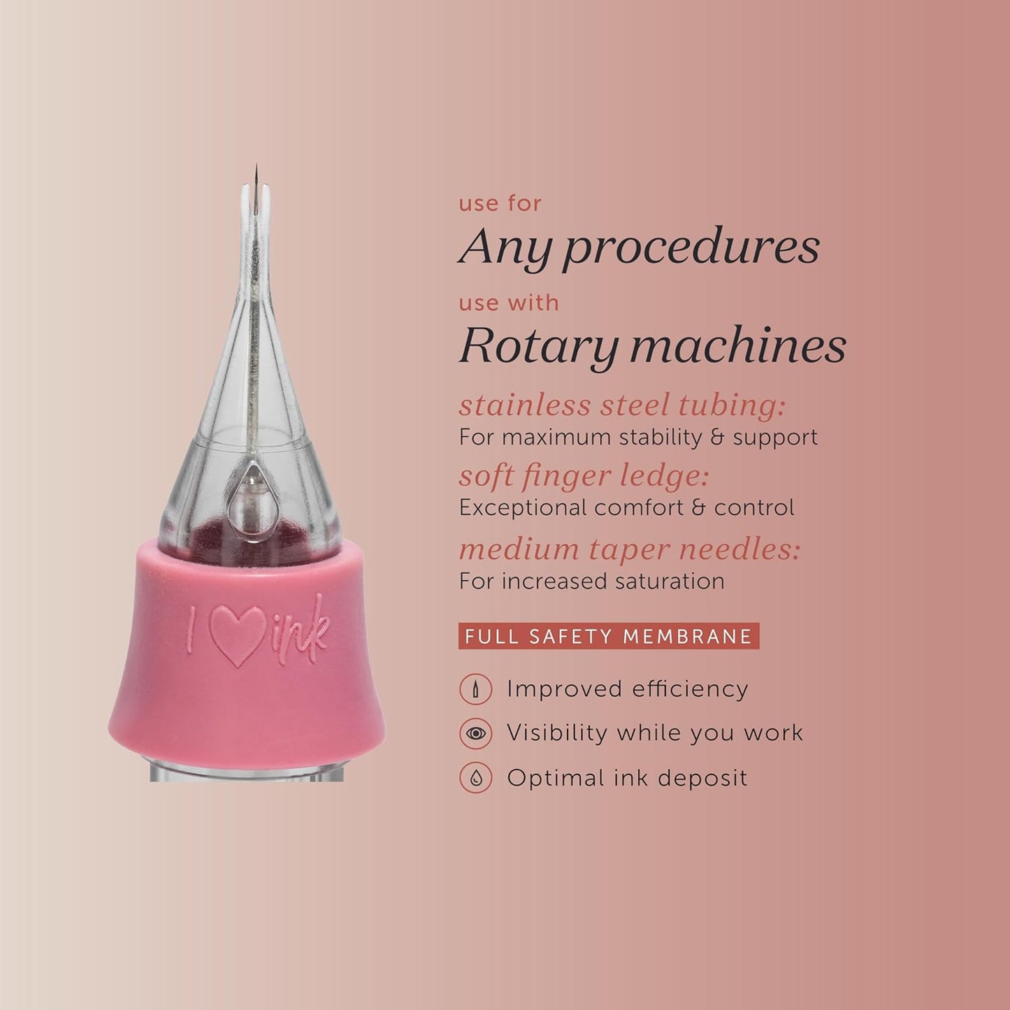 Tina Davies PIXL Cartridge, 0.35mm 1 Round Liner Medium Taper Cartridge for Linework, Hairstrokes, Eyebrows, Lips, and Eyeliners .35mm 1RL MT, Pack of 10