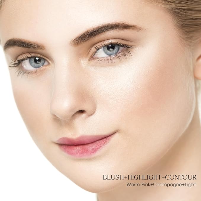 Trio Contour Sticks Set, Highlighter Stick & Bronzer Stick & Blush Stick For Cheek+Lip,Highlight and Contour to Create a Natural Dewy Makeup Look for Light | Set of 45g/1.6fl.oz