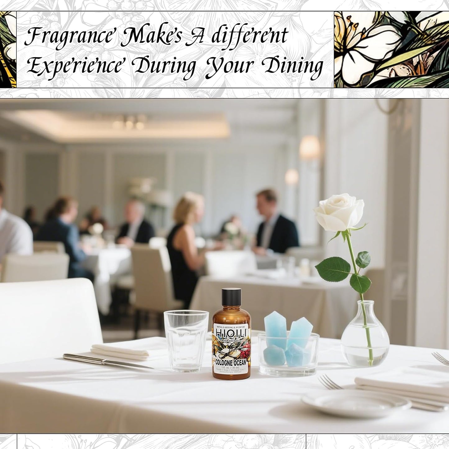 HIQILI Cologne Ocean Fragrance Oil for Making Candle, Bath Bombs, Home Diffuser, Long-Lasting Scents for Hair & Body - 1 Fl Oz