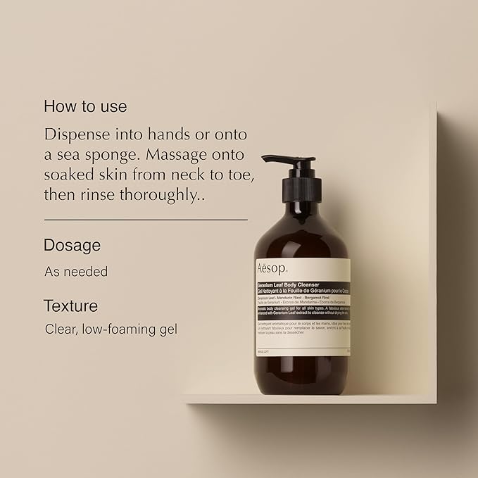 Aesop Geranium Leaf Duet | Gel Body Cleanser & Body Balm | Aromatic Pairing For Cleansed and Supple Skin | Paraben-Free, Cruelty-Free & Vegan |16.9 oz + 16.5 oz
