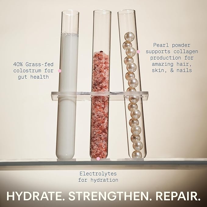 The Skinny Confidential Beauty Salt- Hydration Powder Contain Grass-Fed Colostrum, Electrolytes & Pearl Powder - Supports Immunity & Digestive Health, Glowing Skin & Radiant Hair - Gluten Free