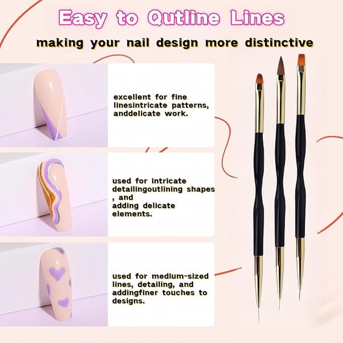 36Pcs Nail Art Brush Set, Acrylic Nail Brushes, Dotting Tools, Liner & Dust Brush, Drawing Pens For Gel Polish, sponge Polishing Rubs, Professional Nail Art Tools For Beginners & Salon Home Use