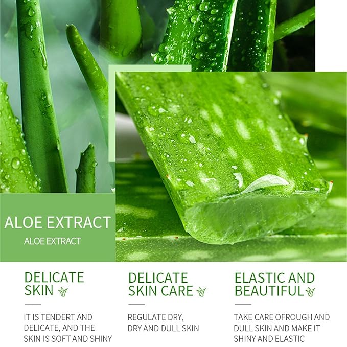Aloe Vera Skin Care Sets & Kits, 4Pcs Moisturizing Face Care Set, Improve Rough Skin, Firming Skin and Reduce Fine Lines, Skincare Routine Set with Face Cream, Cleanser, Toner, Eye Cream