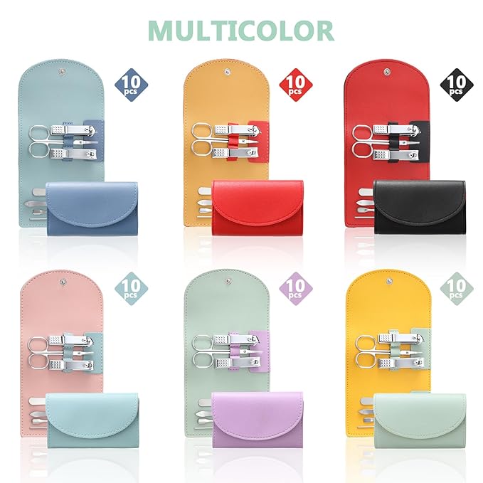 60 Sets Travel Manicure Set Nail Clippers Bulk Pedicure Kit 7 in 1 Stainless Steel Professional Nail Set Grooming Kits Nail Care Tools for Women Men(Bright Color)