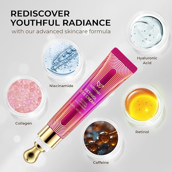 Advanced Retinol Eye Cream: Under Eye Cream for Dark Circles and Puffiness, Anti-Aging Eye Cream for Wrinkle Reduction and Firming, Under Eye Treatment Reduces Fine Lines and under eye bags