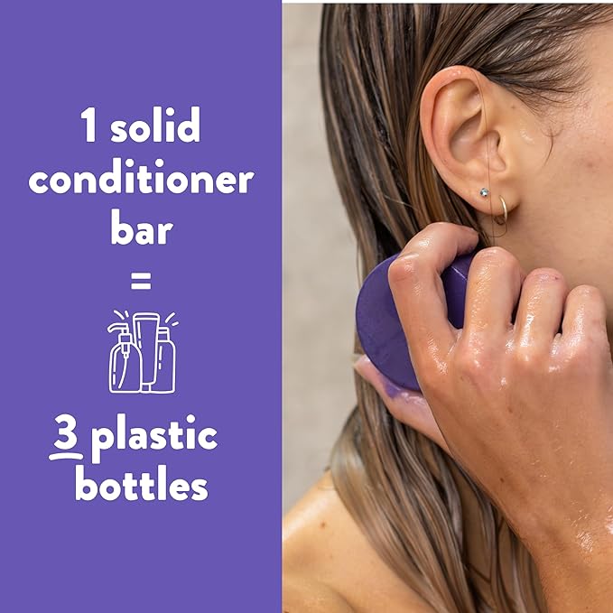 Ethique Brightening Purple Sulfate Free Solid Conditioner Bar for Blonde and Silver Hair -Tone It Down - Vegan, Eco-Friendly, Plastic-Free, Cruelty-Free, 2.12 oz (Pack of 1)