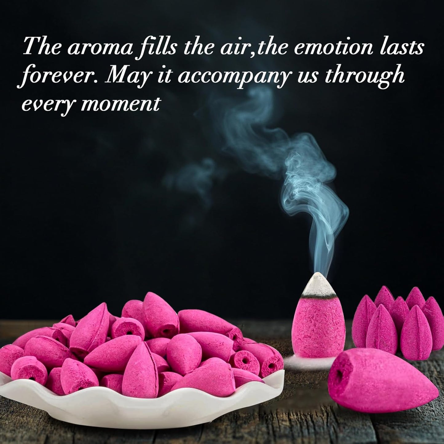 Sukh Backflow Incense Cones for Waterfall - 108 PCS Waterfall Scented Cone Bulk Aromatic Smoke Fountain for Aromatherapy Yoga Relaxation Home Decor(Rose Scents)