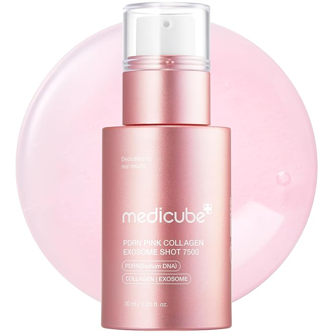 medicube PDRN Pink Collagen Exosome Shot Serum 7,500 PPM | Liquid Skin Booster | Exosome, Salmon DNA PDRN, Spicules | Uneven Skin Tone, Pore Care, Skin Texture | Korean Skin Care 1.01 fl.oz