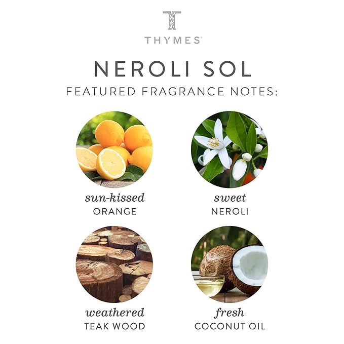 Thymes Travel Set and Beauty Bag - Contains Body Wash, Body Lotion & Hand Cream - Neroli Sol