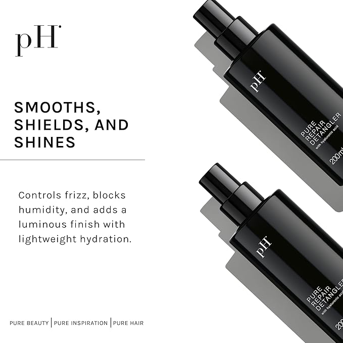 pH PURE HAIR Repair Hair Detangler Spray for Damaged Hair, Moisturizing Leave-In Conditioner for Dry, Bleached & Color Treated Hair-Detangling & Anti-Frizz Formula-Sulfate & Paraben-Free-6.7 Oz