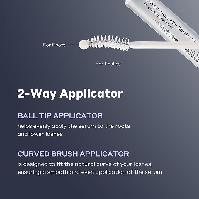 Essential Lash Benefits-Eyelash Growth Serum, Advanced Formula to Enhance Longer, Fuller, and Thicker Lashes, 0.24 fl. oz.