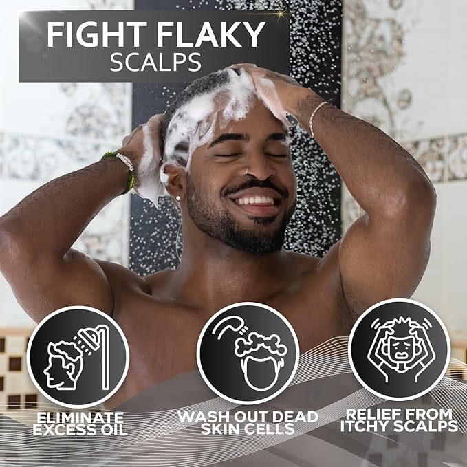 Shampoo for Men - Tea Tree Oil and Peppermint - Sulfate Free, Paraben Free - Clarifying, Refreshing, Volumizing & Moisturizing Hair Thickening Formula - Ideal for Oily Hair, Dry Scalps and Build Up