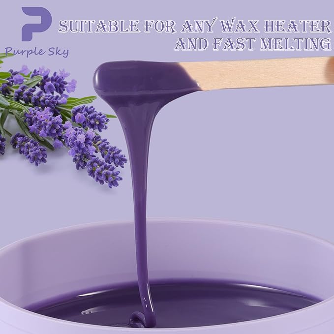 PURPLESKY 80oz Hard Wax Beads Bulk - Hair Removal Waxing for Body Face Back Underarm Leg - At Home Salon - SPA Choice - Quick Coarse Remove - Long Lasting