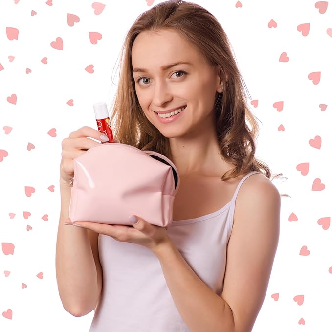 48 Pcs Valentine's Day Cherry Flavored Moisturizing Lip Balm Gloss Lipstick with 48 Pcs Valentine's Day Card Bulk Party Supplies Lip Care Gift Men Women and Children, 12 Styles