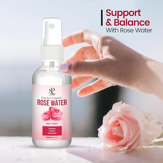 Rose Water 100ml, Refreshing Facial Mist for All Glowing Skin and Hair Types (Pack of 1)