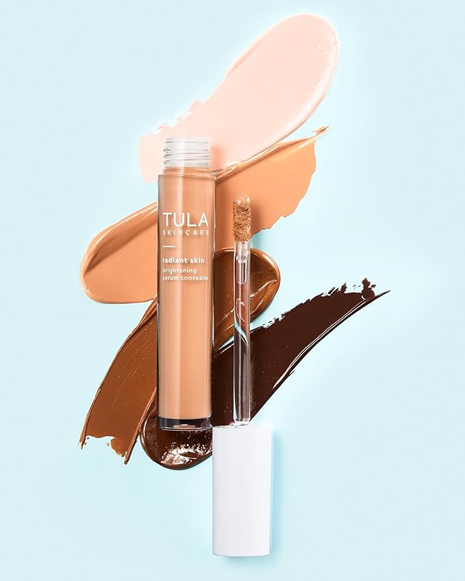 TULA Skin Care Radiant Skin Brightening Serum Concealer - Conceals Dark Circles & Discoloration, Longwearing & Crease-Resistant, Brightens the Appearance of Skin Over Time, Shade 140, 0.18 fl oz.