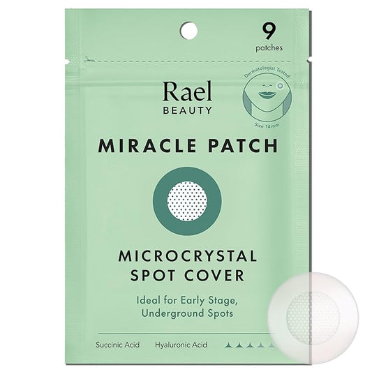 Rael Pimple Patches, Miracle Microcrystal Spot Cover - Hydrocolloid Acne Patch with Tea Tree Oil, Early Stage Zits and Blemish, Korean Skin Care, Vegan, Cruelty Free (9 Count)