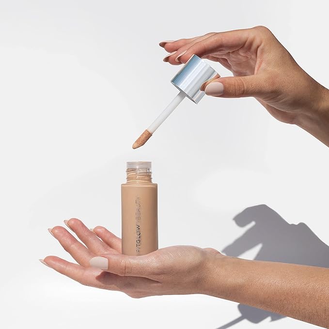 Fitglow Beauty - Natural Foundation+ Photo-Filtering Foundation | Vegan, Woman-Owned Clean Beauty (F7.5 - Rich Deep, Red Undertones)