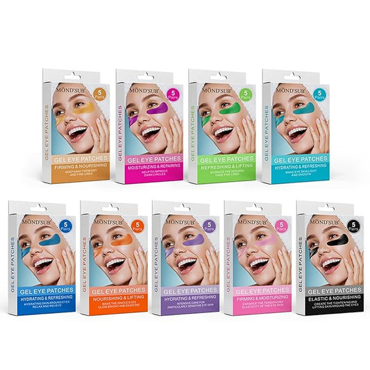 MOND'SUB Premium Under Eye Patches, Gel Eye Patches Hydrating & Refresh for Puffy Eyes, Under Eye Bags & Dark Circles, Natural Collagen Eye Gels Pads, Crystal Anti-Aging Eye Mask (45)