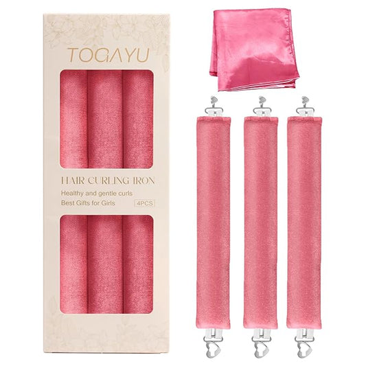 Heatless Curls Overnight Set - Jumbo Overnight Hair Curlers to Sleep In, Soft Velvet Hair Rollers for Women, No Damage Curls Styling Tools 3pcs