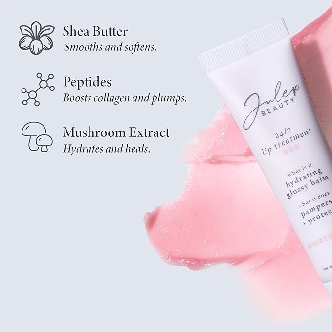 Julep 24/7 Lip Treatment – Hydrating & Glossy Lip Balm and Lip Sleeping Mask with Shea Butter – Moisturize, Protect & Soothe – Vegan & Cruelty-Free - Clear