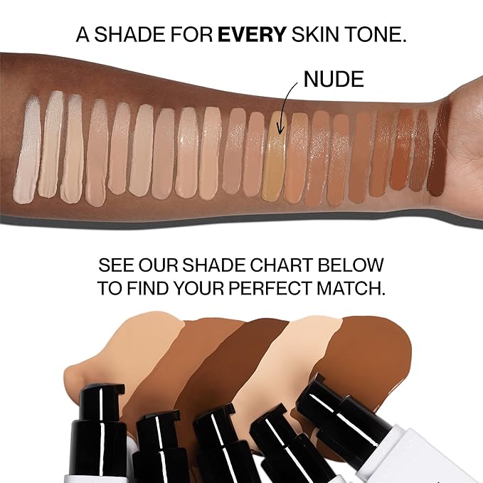HIDE PREMIUM Liquid Foundation, Multi-Use Waterproof Foundation, Medium/Full Coverage Foundation, Shades for All Skin Types (See Shade Finder), Nude, 1 fl oz