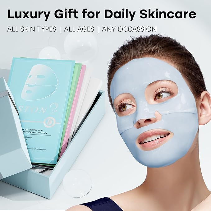 ISTON 4-in-1 Bio-Collagen Real Deep Mask Set -Plump Sagging Skin,Deep Hydration,Soothe & Repair,Nourish & Firm, Overnight Hydrogel Mask for All Skin Type