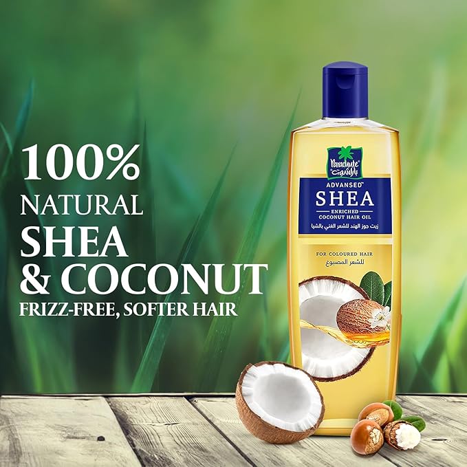 Parachute Advansed Coconut oil enriched with Shea Hair Oil| Moisturising Hair Oil|Nourishes Hair| For Frizz- Free, Soft & Shiny Hair| No Silicones & Parabens |10.1 Fl.oz