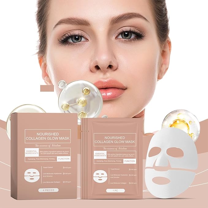 Retinol Collagen Face Mask – Korean Tightening Hydrogel Overnight Mask, Deep Moisturizing & Elasticity Boost, Long-Lasting Hydration & Brightening Skin (Collagen Face Mask)