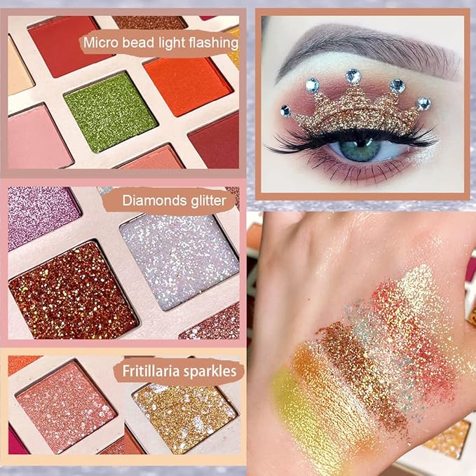 KAIQIKAIXI 42 Colors Eye shadow Palette Eye Makeup Neon Eyeshadow Palette Pallet Matte Colorful Shimmer Metallic Bright Color Pigmented Highlight Cosmetics