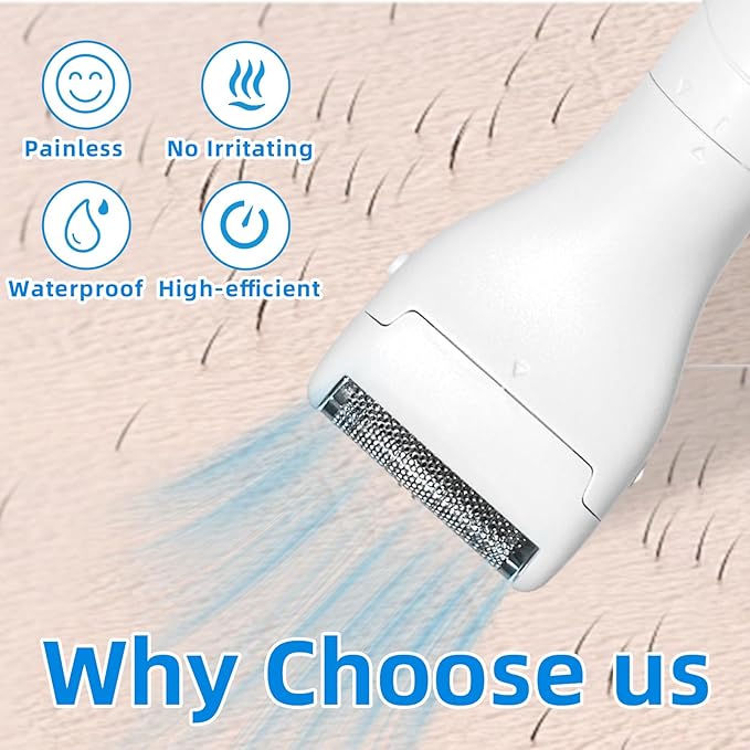 Bikini Trimmer for Women, 7 in 1 Electric Razor, Hair Trimmer for Face Nose Eyebrow Legs Arm Armpit Bikini, Waterproof, Painless Rechargeable Body Shavers Set