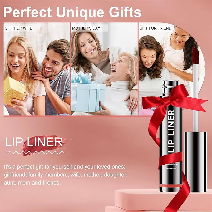 OETUIOW Lip Stain, Lip Liner, Waterproof Moisturizing Long-Lasting, Non-Stick Cup for Women All Skin Types, Nude Color