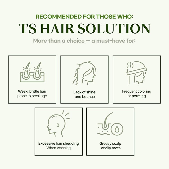 TS Natural All New TS Shampoo | Korean Shampoo for Sensitive Scalp | Hair & Scalp Care with Salicylic Acid and Natural Ingredients | Sulfate-Free Dandruff & Itchy Scalp Relief (16.9 Fl Oz / 500mL)