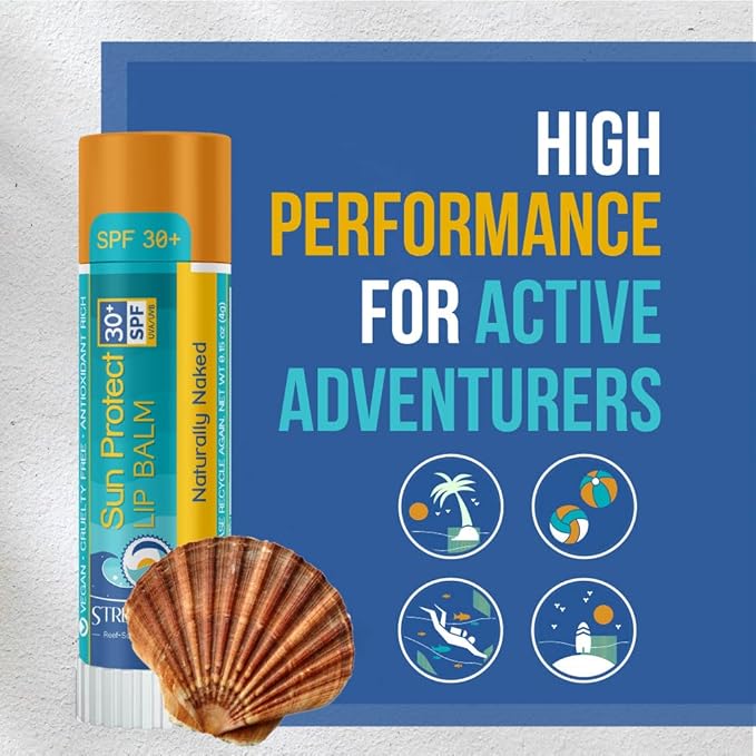 STREAM 2 SEA SPF 30 Organic Lip Balm Set, Reef Safe Cherry Vanilla, Naturally Naked and Cucumber Mint, Moisturizing + Sun Protect Outdoor Lip Balm For Beach and Sports, Paraben Free Lip Moisturizer