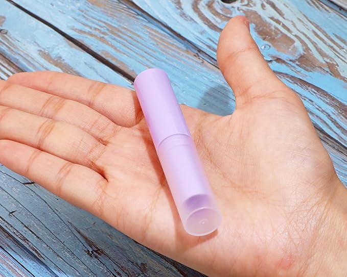 0.14oz Empty Flavored Lip Balm Container Tubes Plastic Homemade Moisturizing Lip Stick with Caps Bulk Fit for Women Adult DIY Making Supplies, 25 Count (Purple)