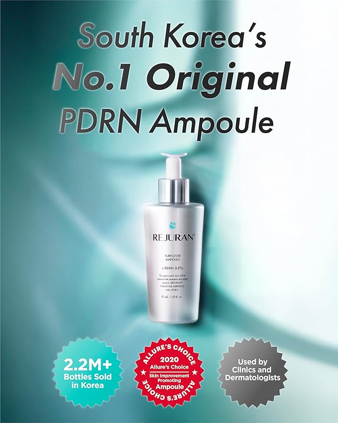 REJURAN® Turnover Ampoule, c-PDRN® [Larger Size] - Original Salmon DNA PDRN Face Serum for Rejuvenation, Firming, Hydration & Youthful Glow, Smooths Skin Texture. Korean Skincare (1.69 fl oz)