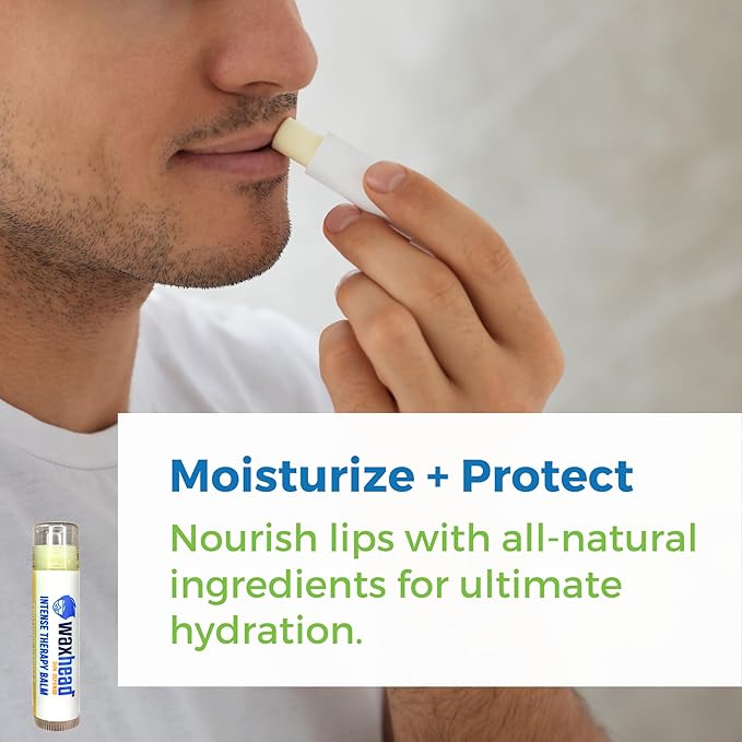 Waxhead Organic Lip Balm Vanilla - Sunburn Relief, Lip Moisturizer for Very Dry Lips, Lip Therapy, Lip Repair for Dry Cracked Lips, Healing Lip Balm for Severely Chapped Lips (4 pack)