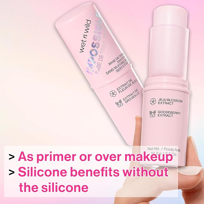 wet n wild Impossible Primer Stick, Enriched with Gooseberry & Jeju Blossom for a Brightening Durable Makeup Base, Vegan & Cruelty-Free