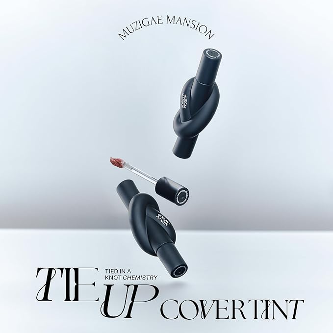 Tie Up Cover Tint - Waterproof & Long Lasting Lip Stain for Women - Korean Base Nude Tint Stick - Kbeauty Matte Gloss - Mood Color Changing (05 HUSH ROSE, 0.2 Fl oz)