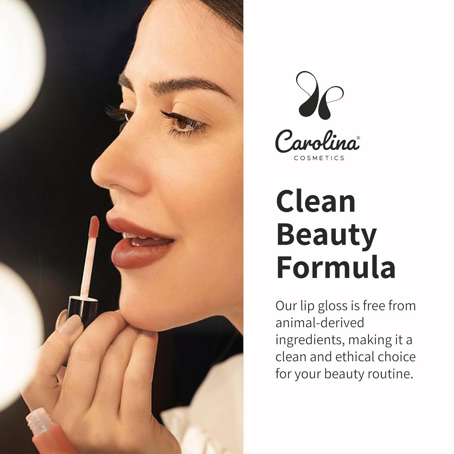 Plant-Based Non-Sticky Lip Gloss (Nude with Attitude) - Hydrating & Nourishing - Sunflower Seed Oil, Cacao & Grape Seed Oil - Gluten-Free, Vegan, Non-GMO, Paraben-Free - 5g/0.18oz