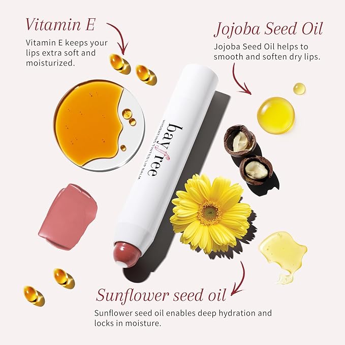 Tinted Lip Balm Plumper, Glossy, Pump Lips, Lightweight, Moisturize & Tint with Jojoba Seed Oil, Vegan Lip Balm Lip Care Present, Tea Camellia