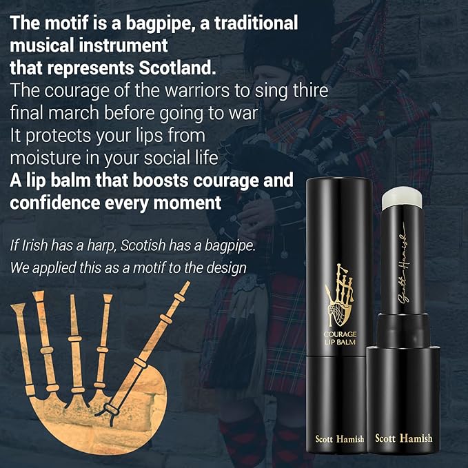 Courage Lip Balm – Hydrating Lip Balm for Men - Shea Butter & Cica to Moisturize & Soothe Dry, Chapped Lips – Anti Aging Lip Moisturizer to Restore Radiance and Improve Softness of Lips, 0.12oz.