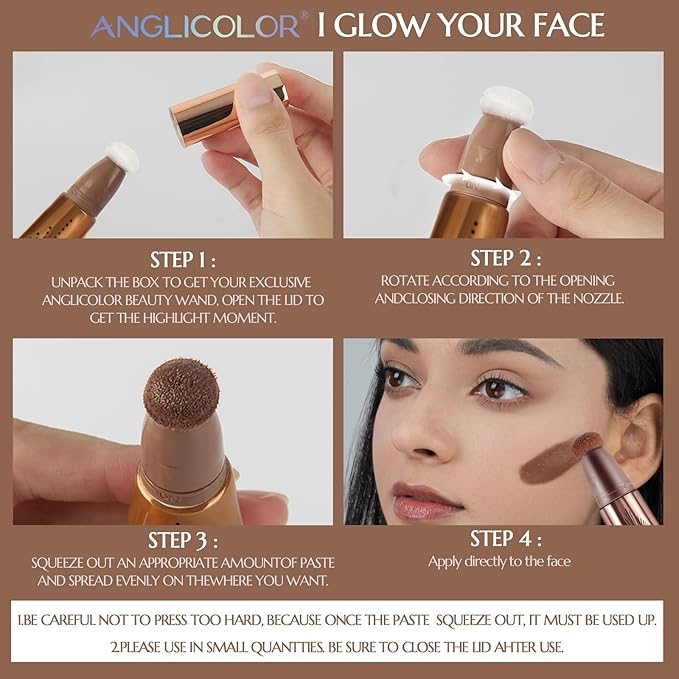 3PCS,Contour Stick bronzer,Liquid Blush,Highlighter,Long Lasting Smooth Lightweight Beauty Wand Set,Vegan & Cruelty-Free (01+02+05, 1.27fl oz)